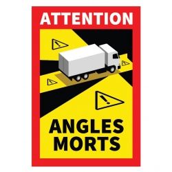 Autocollant Attention Angles morts pour camion 