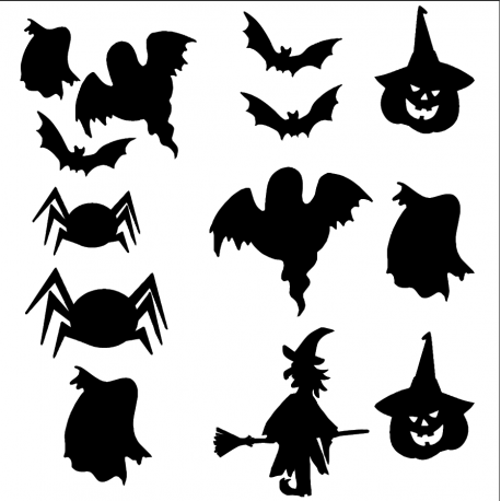 Kit Sticker Halloween noir