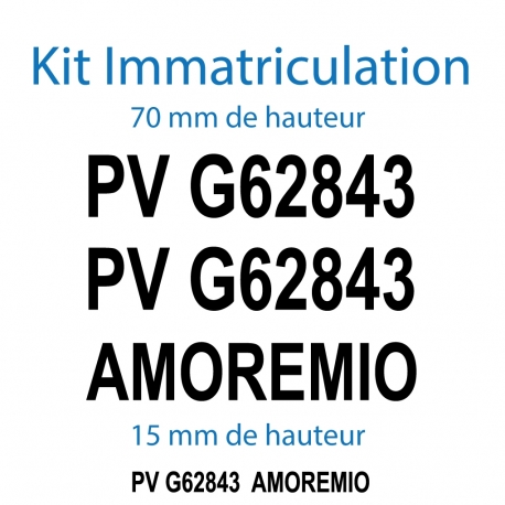 Kit lettrage immatriculation Bateau