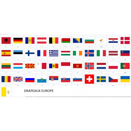 autocollant Drapeaux horizontal Europe à partir 1,90€ 
