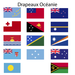 autocollant Drapeaux horizontal océania