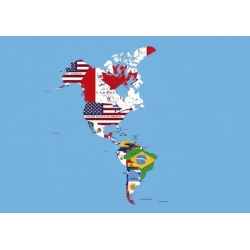 Autocollants Drapeaux continent d'amérique