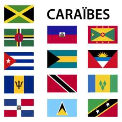 Autocollants Drapeaux des caraïbes 