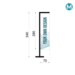Voile Banner Rectangulaire avec mat Voile:Standard 